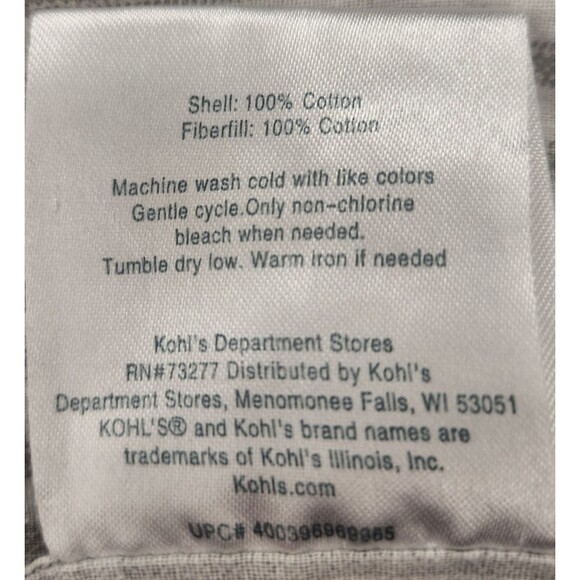 Home Classics Damask Floral Gray White Pillow Shams 20X26 In Wavy Striped Border - Picture 8 of 9